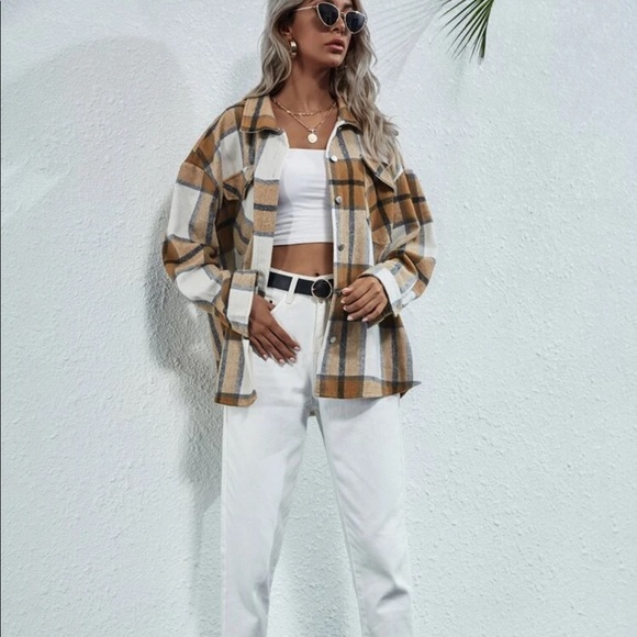 Plaid Button Down Jacket - Picture 5 of 6